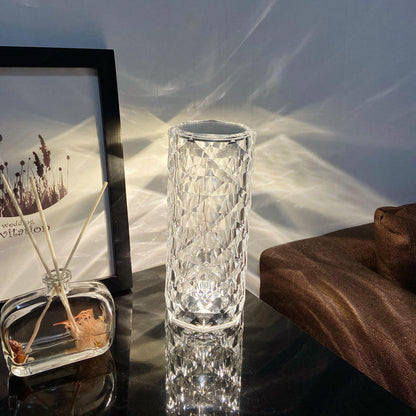 Cylindrical Crystal Table Lamp USB charge LED